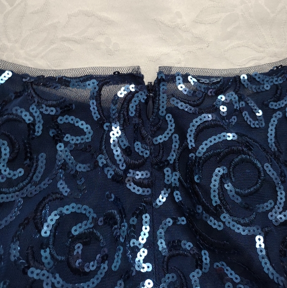 Jade by Jasmine Bejeweled Sequins Tiffany chiffon cap sleeves Sparkle Shine Maxi - Picture 7 of 11